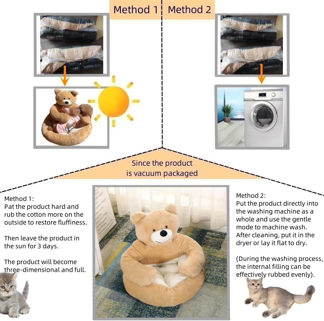 BearHug™ Calming Plush Pet Bed – Soft Washable Cuddler Nest