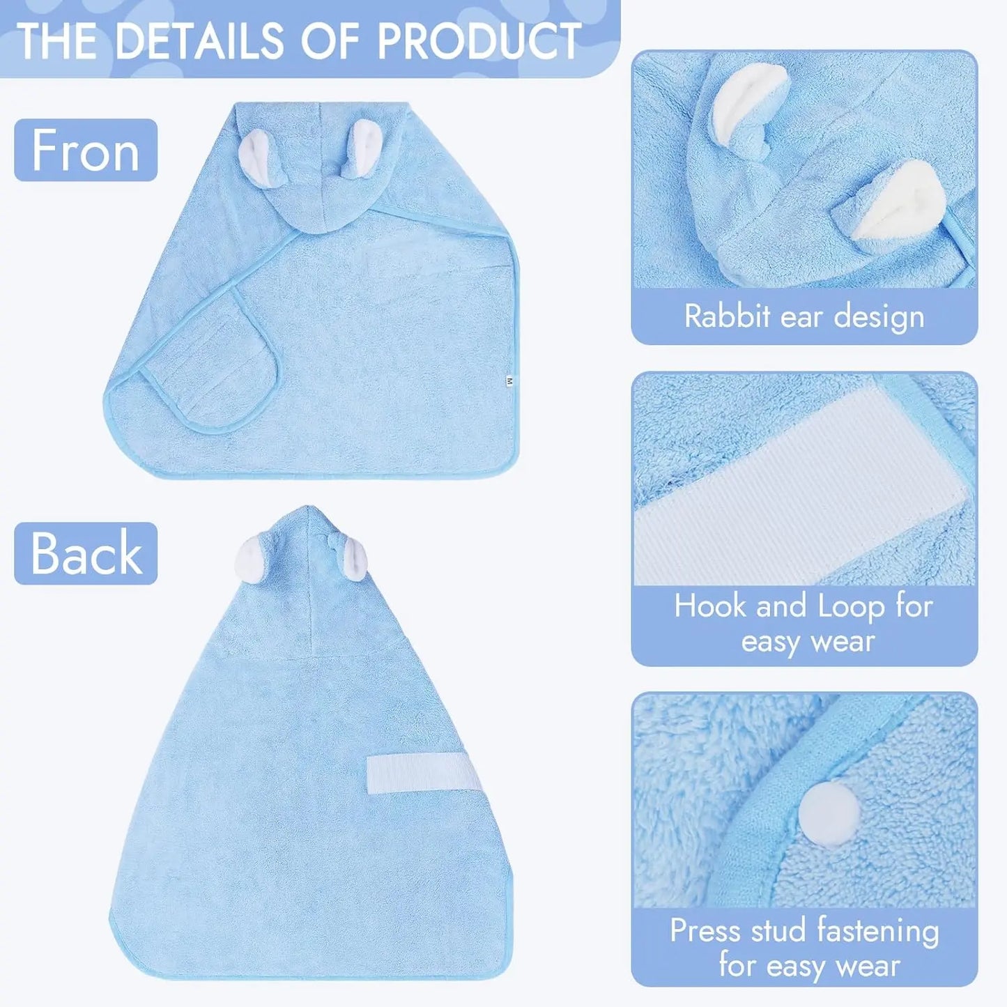 DryPaws™ Quick-Dry Pet Bathrobe – Ultra Soft Hooded Dog Towel Robe