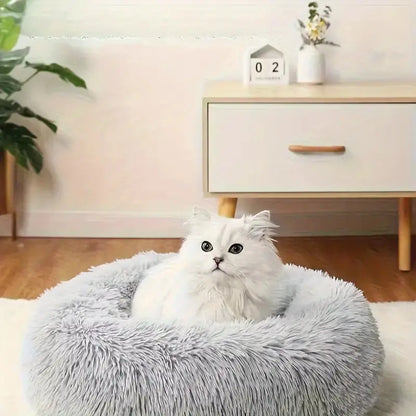 CozyCircle™ Plush Cat Nest Bed – Soft All-Season Pet Lounger