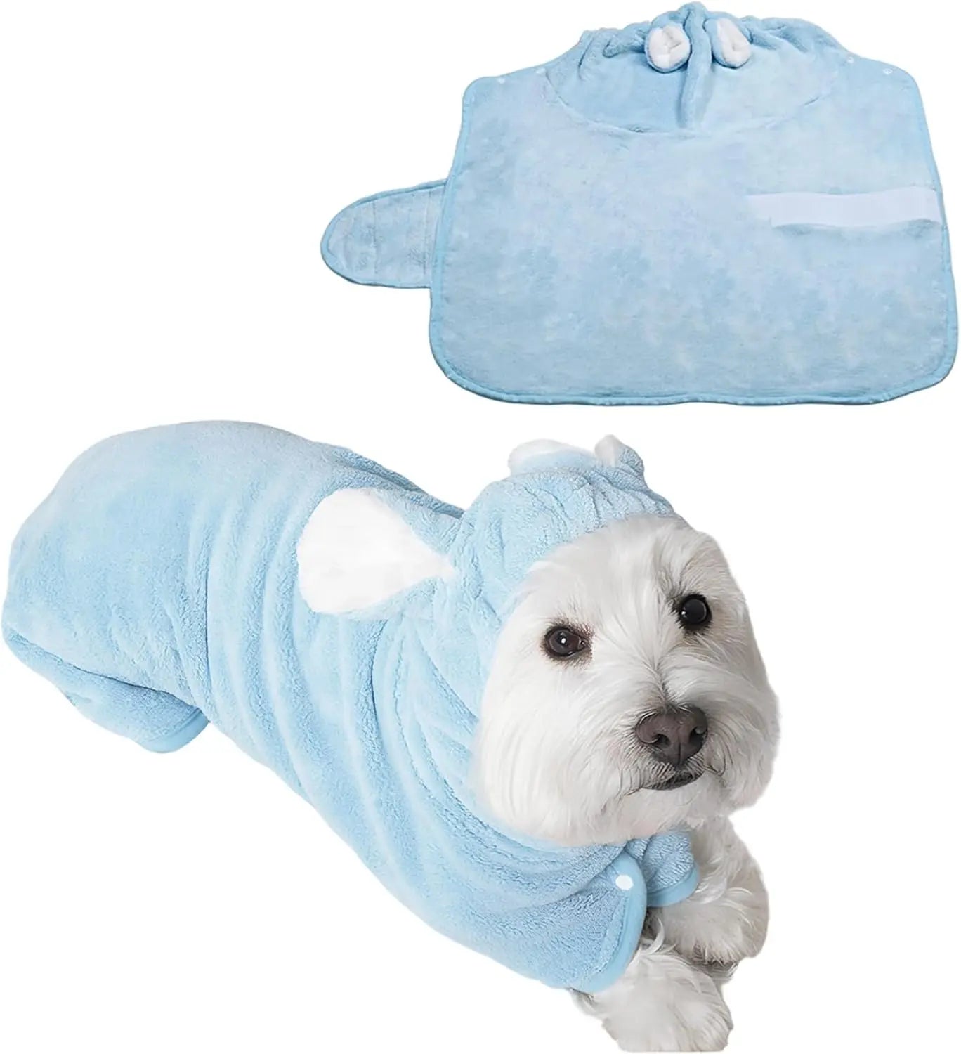DryPaws™ Quick-Dry Pet Bathrobe – Ultra Soft Hooded Dog Towel Robe