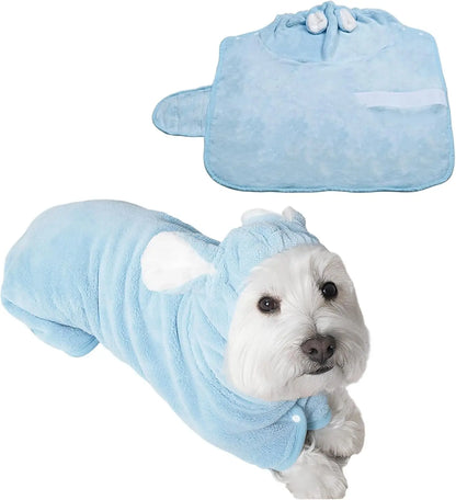 DryPaws™ Quick-Dry Pet Bathrobe – Ultra Soft Hooded Dog Towel Robe