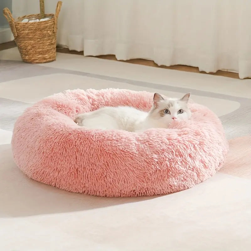 CozyCircle™ Plush Cat Nest Bed – Soft All-Season Pet Lounger
