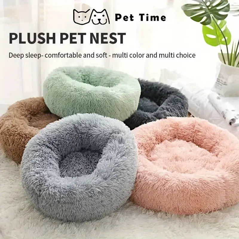 CozyCircle™ Plush Cat Nest Bed – Soft All-Season Pet Lounger