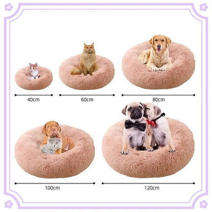 CozyCircle™ Plush Cat Nest Bed – Soft All-Season Pet Lounger