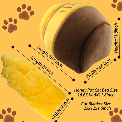 HoneyPot™ Cozy Cat Cave Bed – Soft Plush Washable Cat Nest