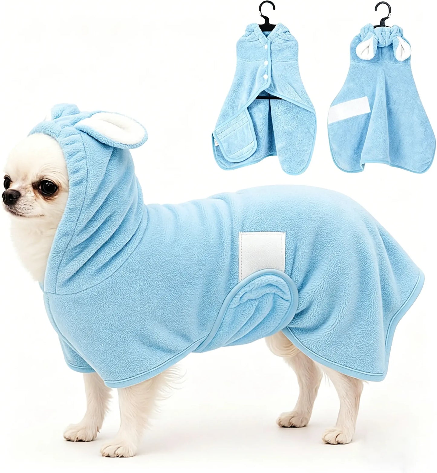 DryPaws™ Quick-Dry Pet Bathrobe – Ultra Soft Hooded Dog Towel Robe
