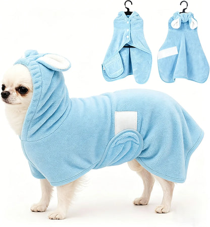 DryPaws™ Quick-Dry Pet Bathrobe – Ultra Soft Hooded Dog Towel Robe