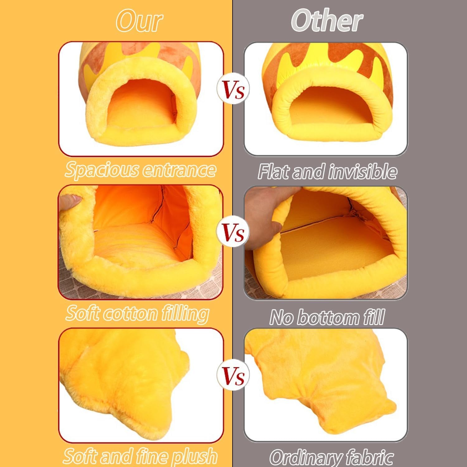 HoneyPot™ Cozy Cat Cave Bed – Soft Plush Washable Cat Nest