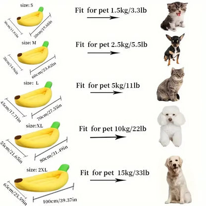 BananaNest™ Cozy Plush Pet Bed – Washable Banana Pet Nest