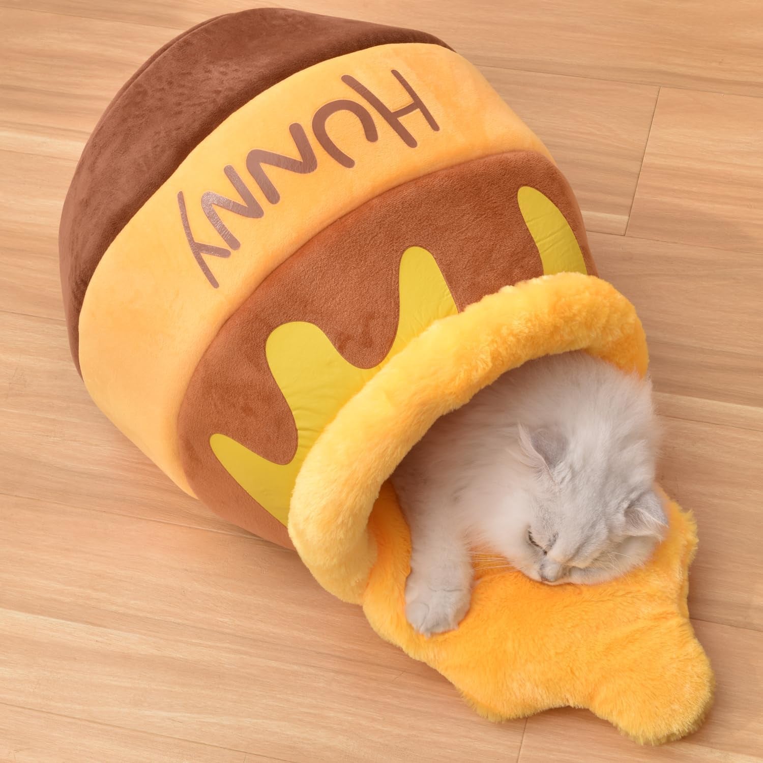 HoneyPot™ Cozy Cat Cave Bed – Soft Plush Washable Cat Nest