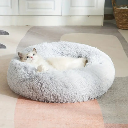 CozyCircle™ Plush Cat Nest Bed – Soft All-Season Pet Lounger