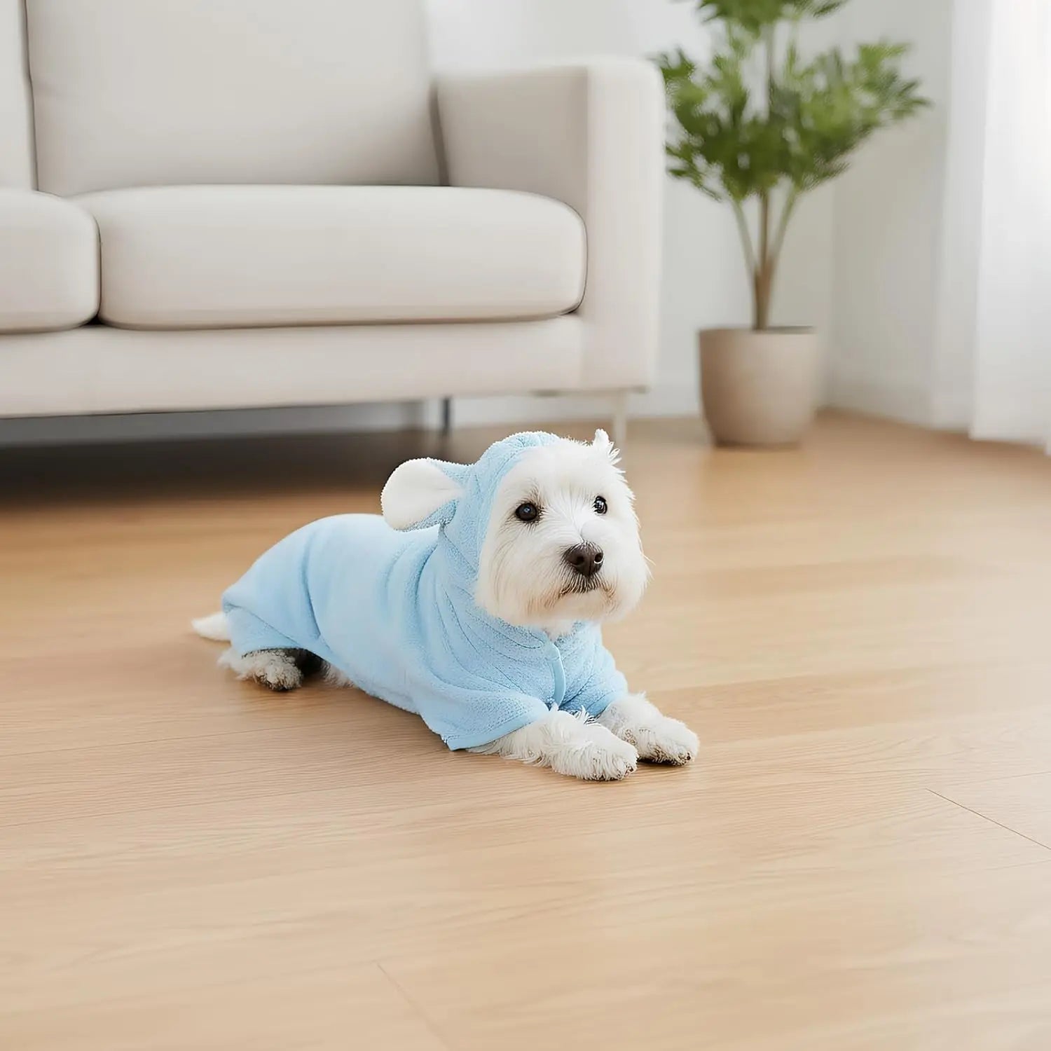 DryPaws™ Quick-Dry Pet Bathrobe – Ultra Soft Hooded Dog Towel Robe