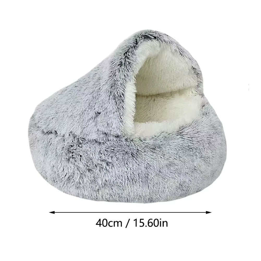 CozyCloud™ Plush Cat Nest Bed – Warm Round Winter Pet Cushion