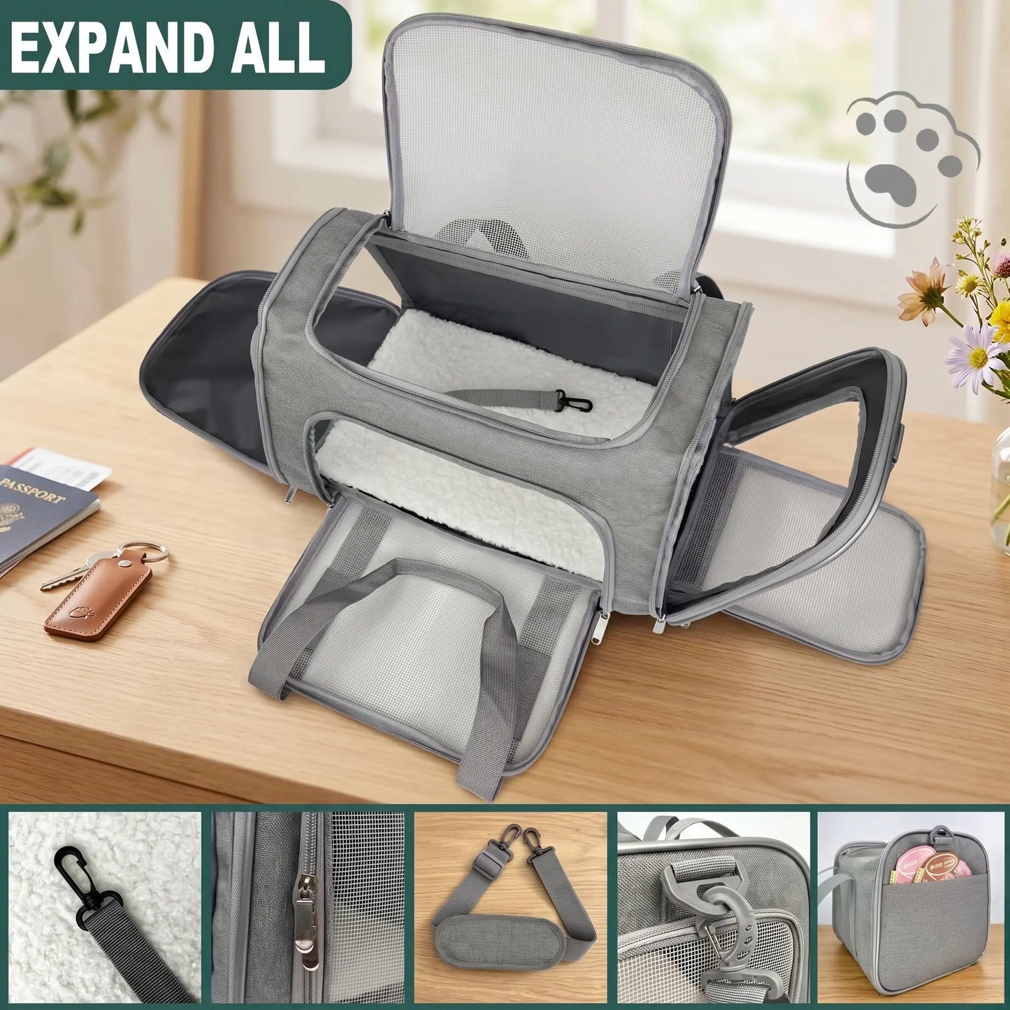 TravelPaw™ Airline-Approved Pet Carrier Bag – Breathable & Foldable