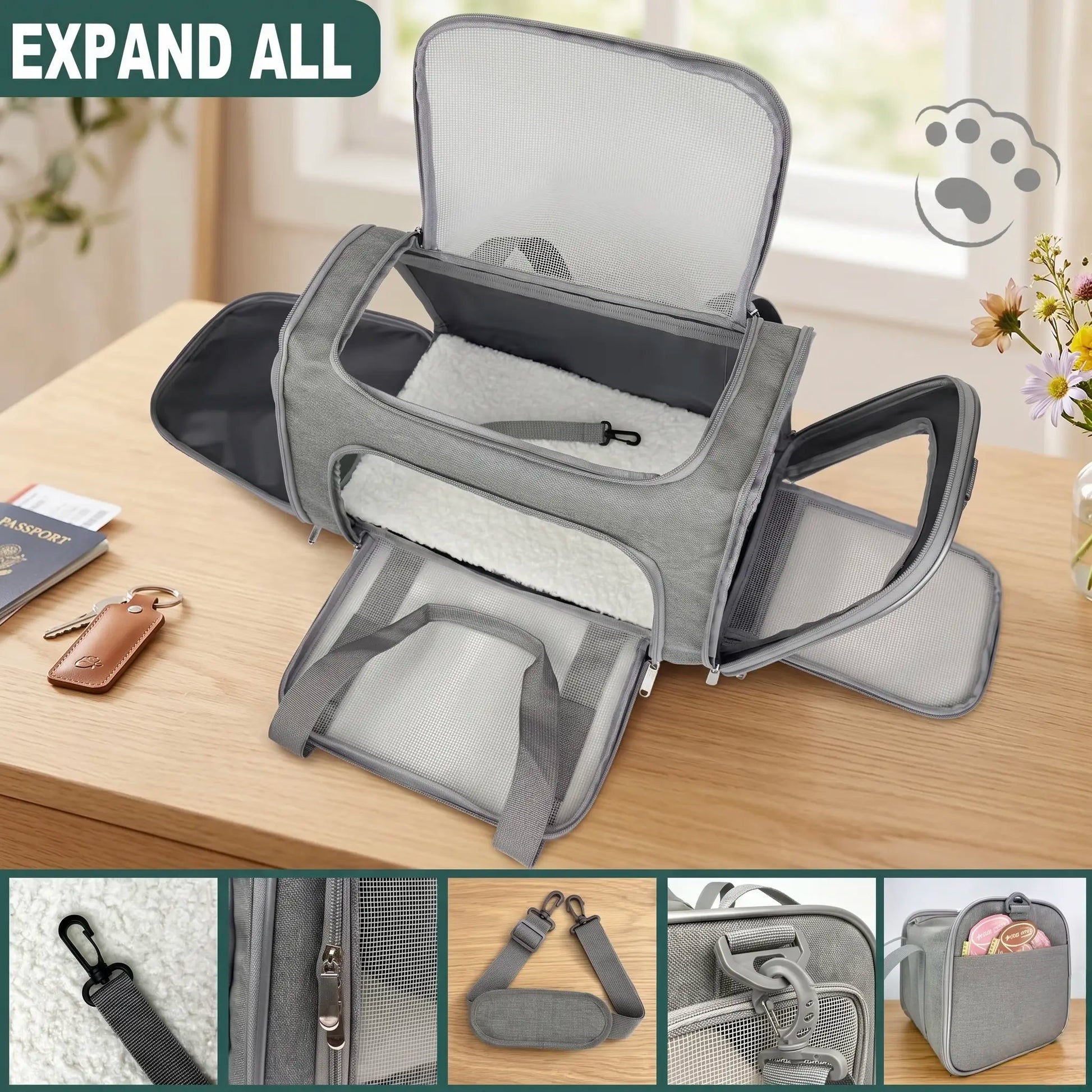 TravelPaw™ Airline-Approved Pet Carrier Bag – Breathable & Foldable