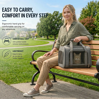 TravelPaw™ Airline-Approved Pet Carrier Bag – Breathable & Foldable