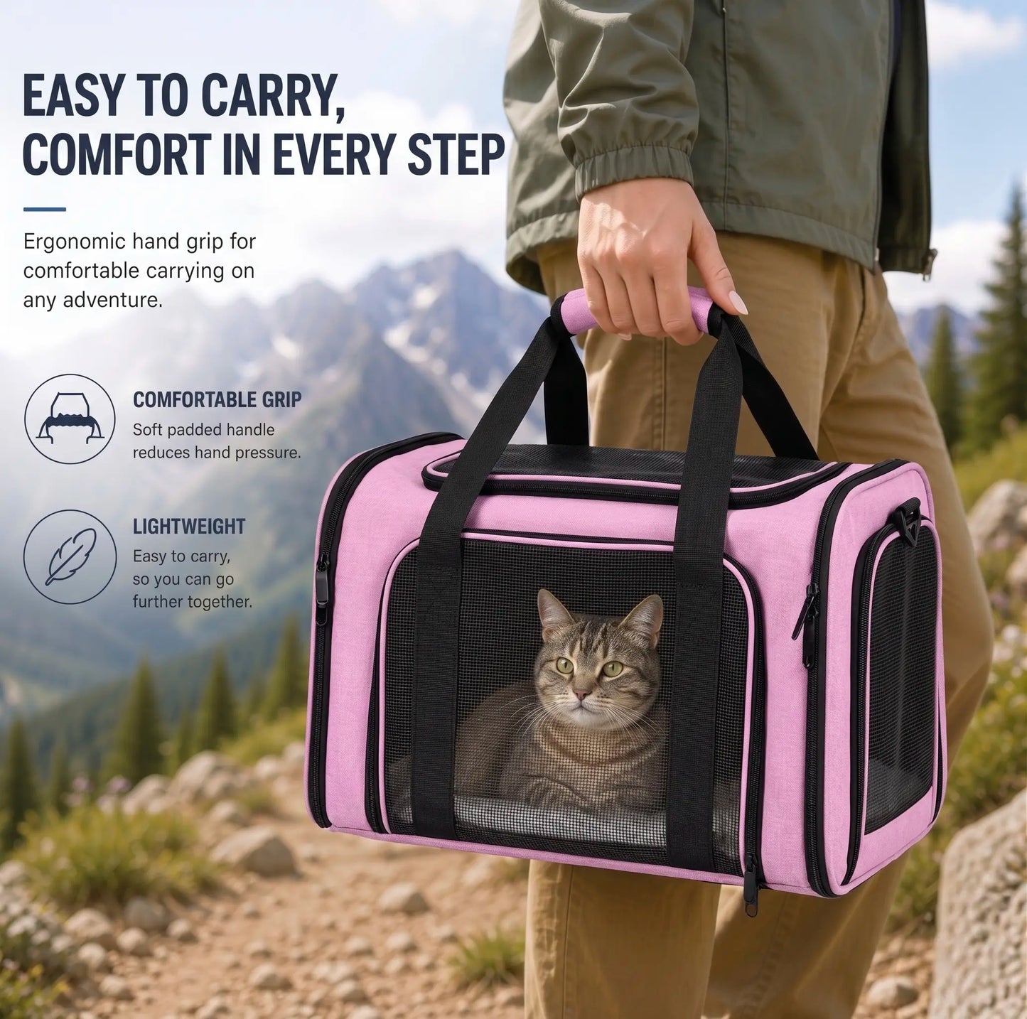 TravelPaw™ Airline-Approved Pet Carrier Bag – Breathable & Foldable