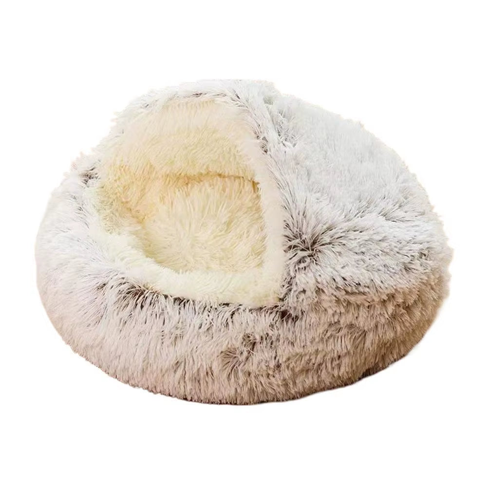 CozyCloud™ Plush Cat Nest Bed – Warm Round Winter Pet Cushion