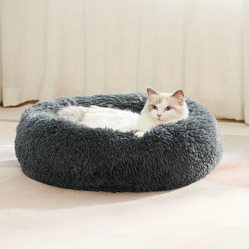 CozyCircle™ Plush Cat Nest Bed – Soft All-Season Pet Lounger