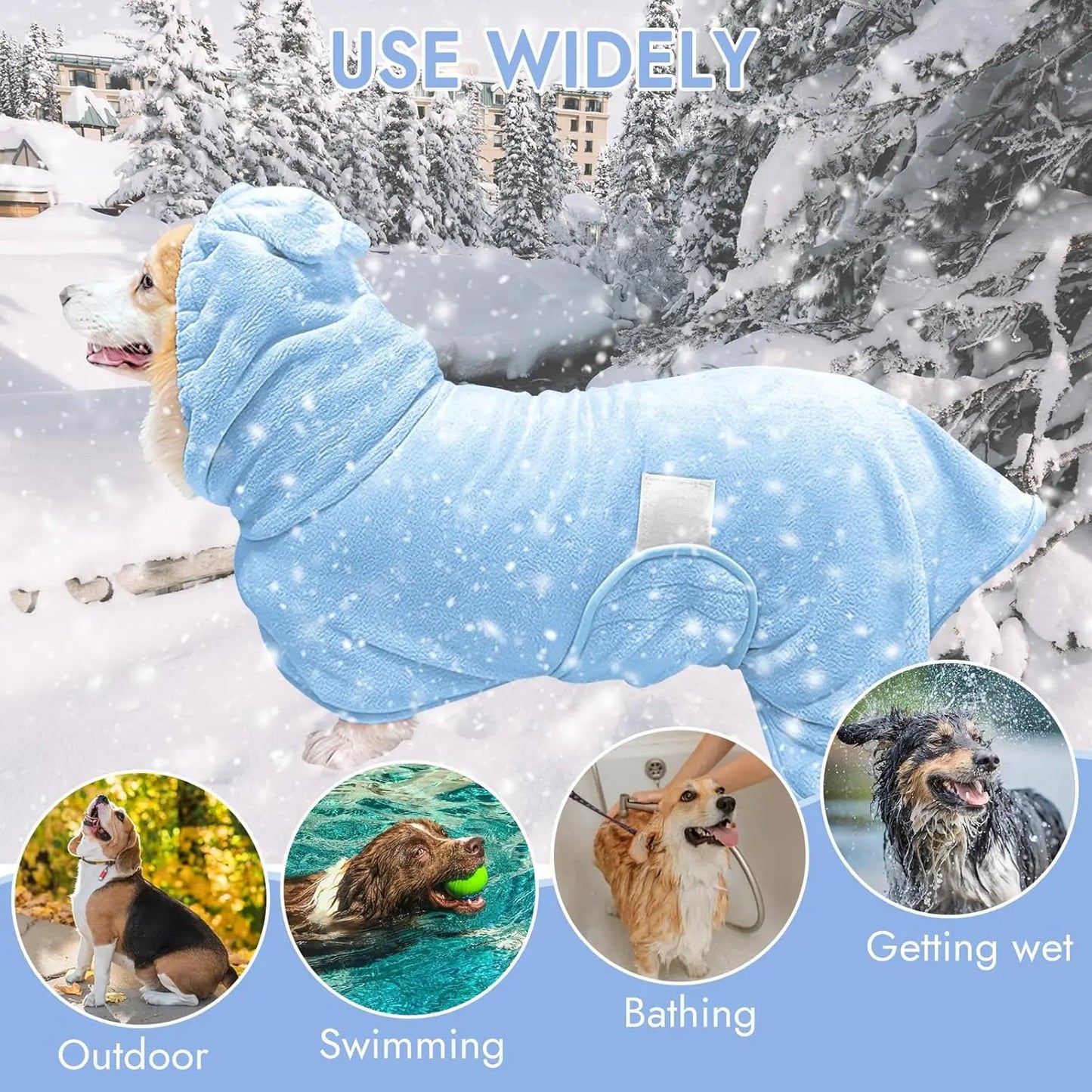 DryPaws™ Quick-Dry Pet Bathrobe – Ultra Soft Hooded Dog Towel Robe