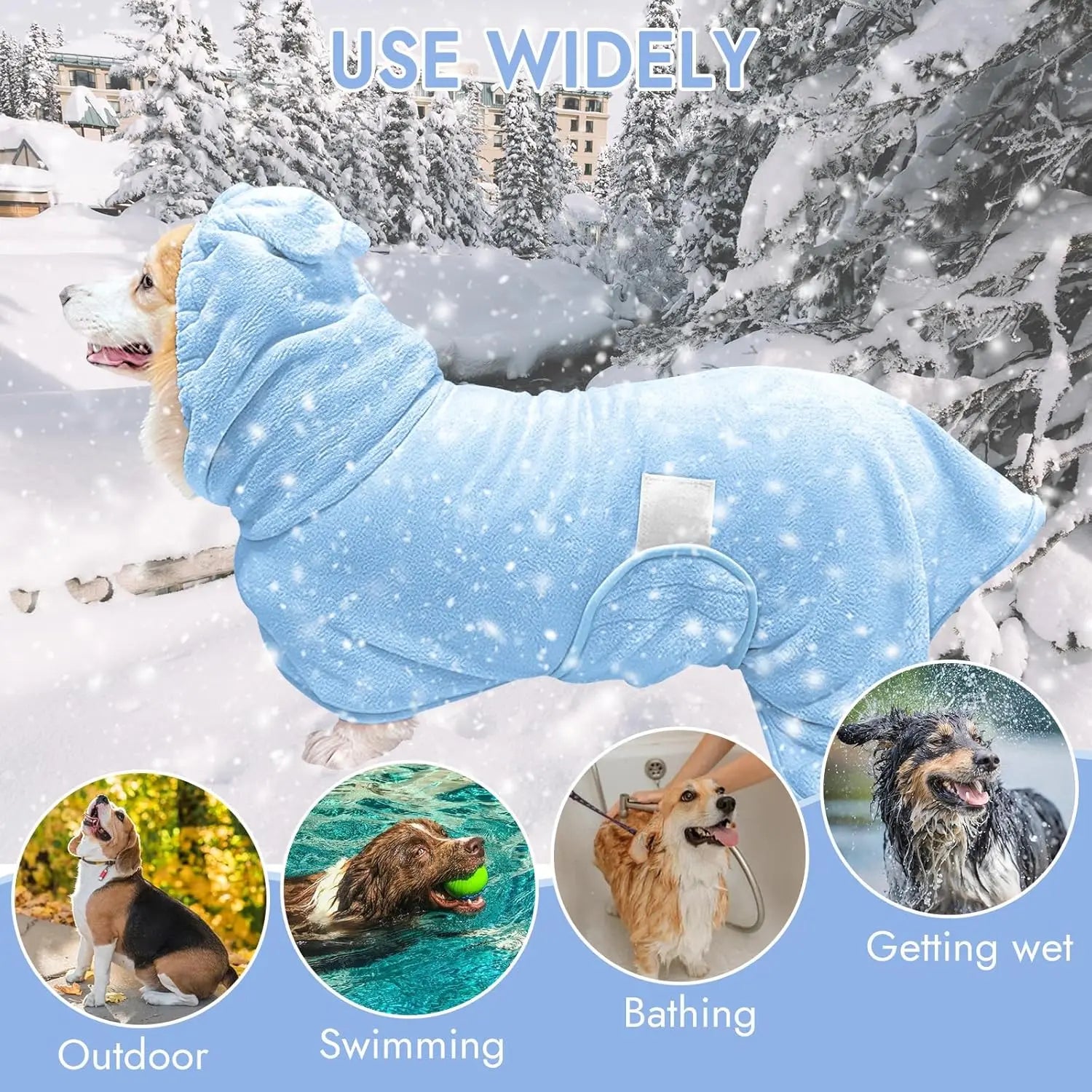 DryPaws™ Quick-Dry Pet Bathrobe – Ultra Soft Hooded Dog Towel Robe