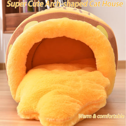 HoneyPot™ Cozy Cat Cave Bed – Soft Plush Washable Cat Nest
