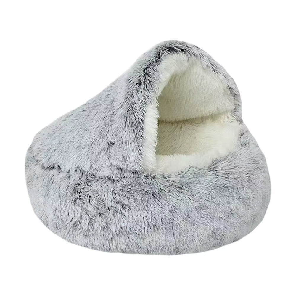 CozyCloud™ Plush Cat Nest Bed – Warm Round Winter Pet Cushion